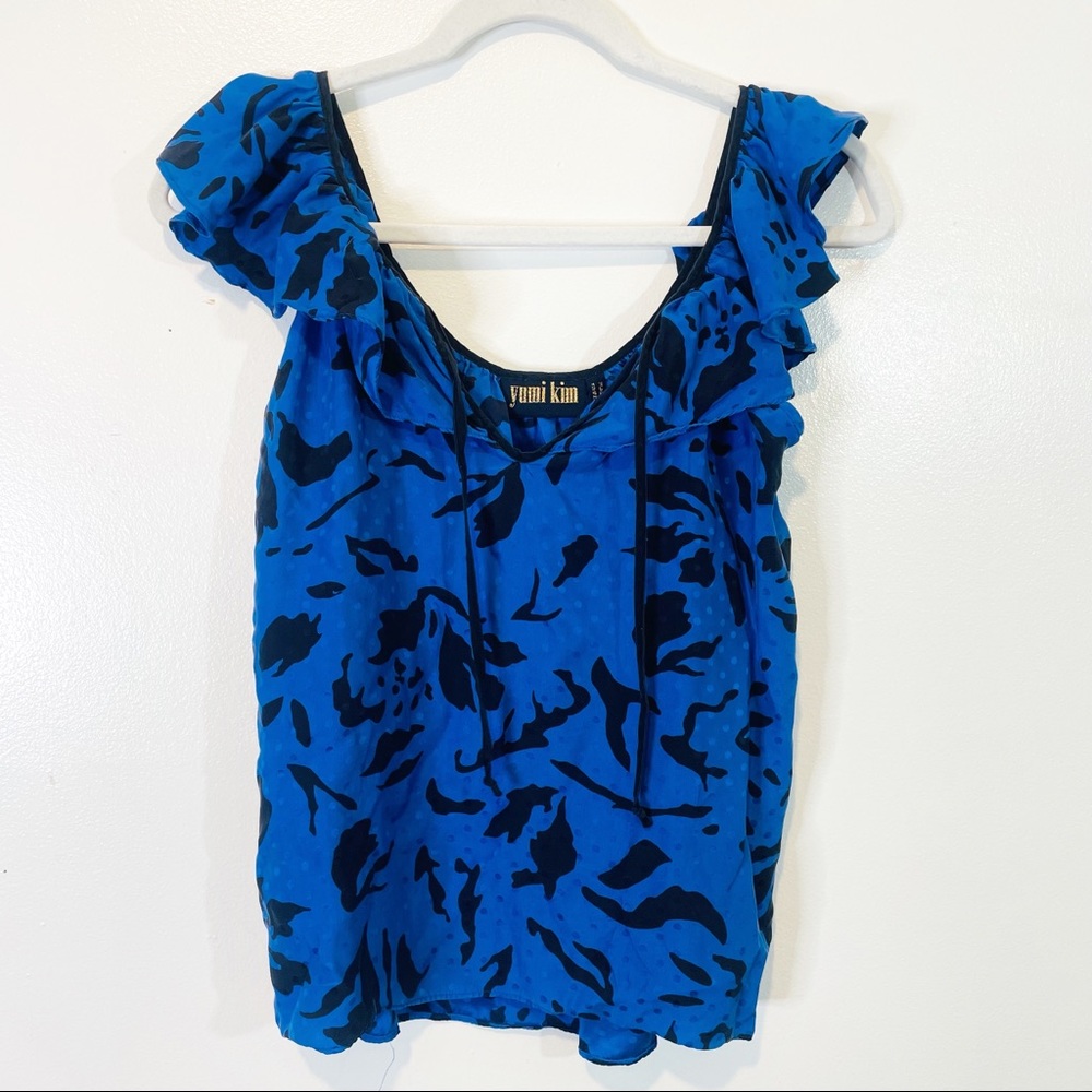 Yumi Kim | polka dot blue top